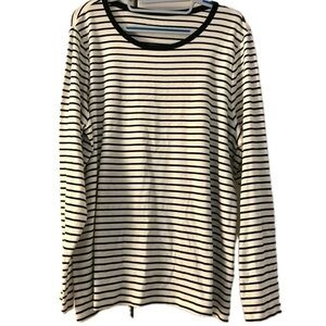 NWOT Lands’ End 1X black and white stripe long sleeve